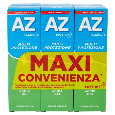 AZ Dentifricio Multi Protezione Carie Gel Menta Fresca 6x75 ml